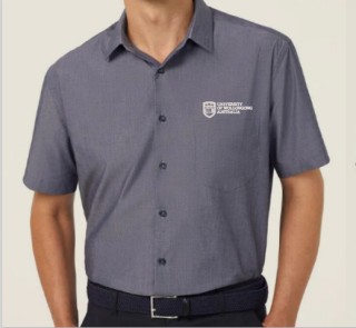 UOW - SCHOOL OF NURSING MENS FACILITATORS S/L BLOUSE:NAVY